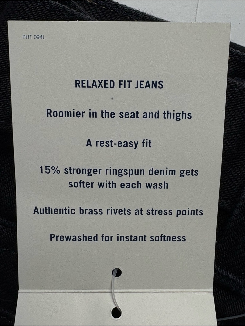 NWT VTG 90s Lands End Relaxed Fit Black Jeans 34x34 Deadstock - Picture 10 of 12